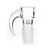 Glass arm handle bowl with frosted 18mm male joint and curved handle attachment