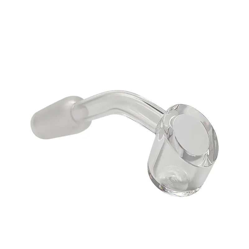 Clear glass dab nail featured in Waxmaid 14mm 45° Quartz Dab Banger for precise dabbing