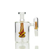 Colorful spiral percolator in Reversal Glass 14mm Double Filter Ash Catcher