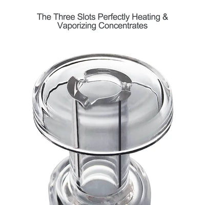 Glass dome-shaped component for Waxmaid 14mm Terp Slurper Banger with vertical slots