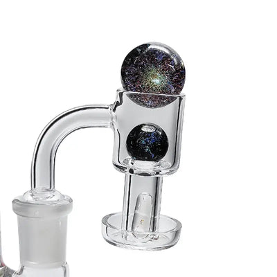 Glass bong attachment with galaxy patterns for 14mm Terp Slurper Banger and Valve Set