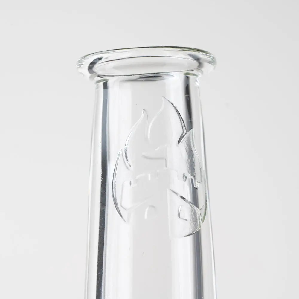 15 inch big dawg peak pro attachment by empire glassworks clear glass bong with etched flame design
