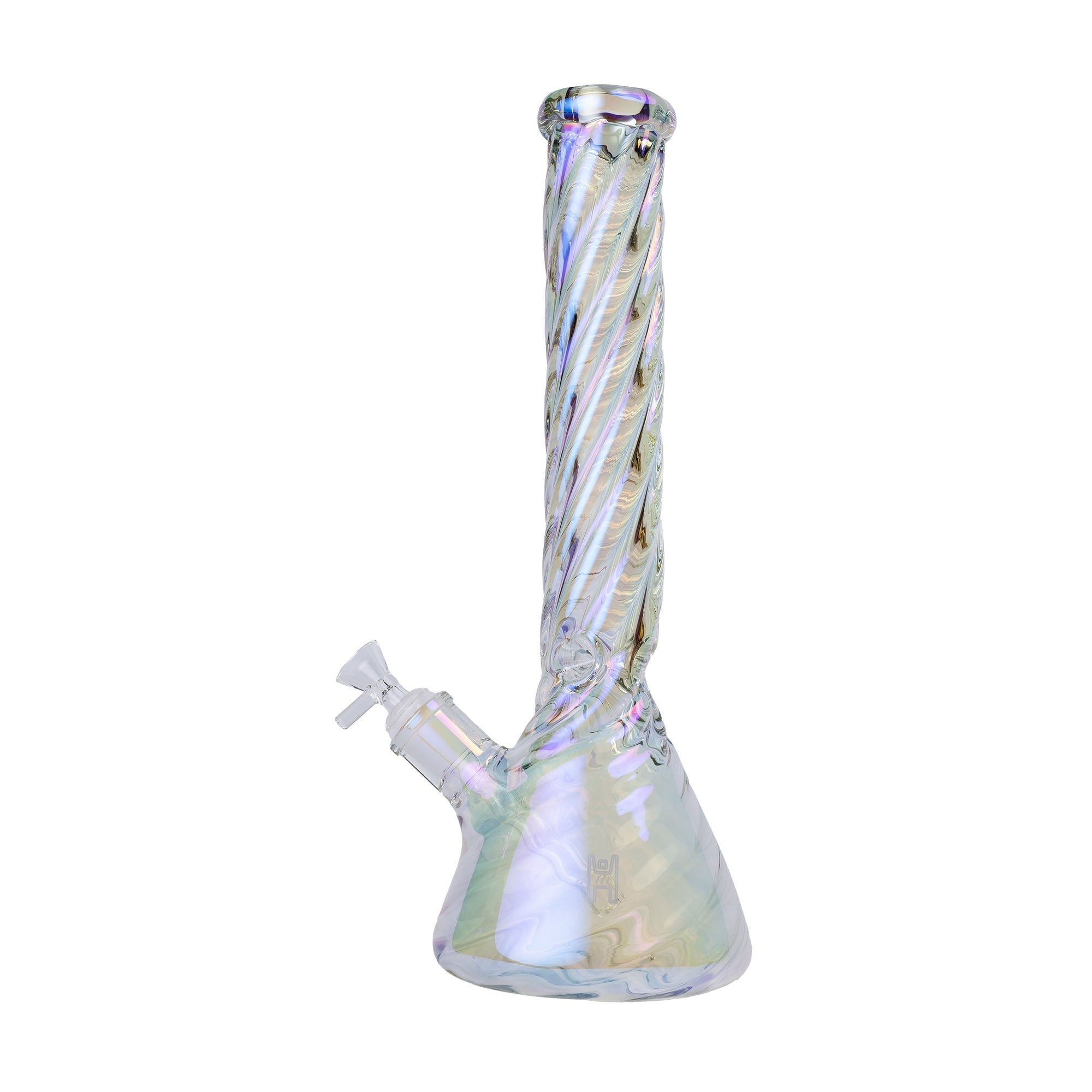 Luminous Twisted Iridescent Beaker Water Pipe