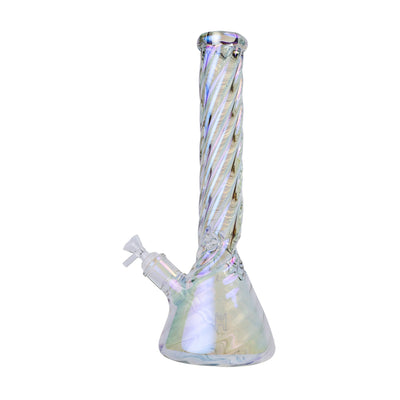Luminous Twisted Iridescent Beaker Water Pipe