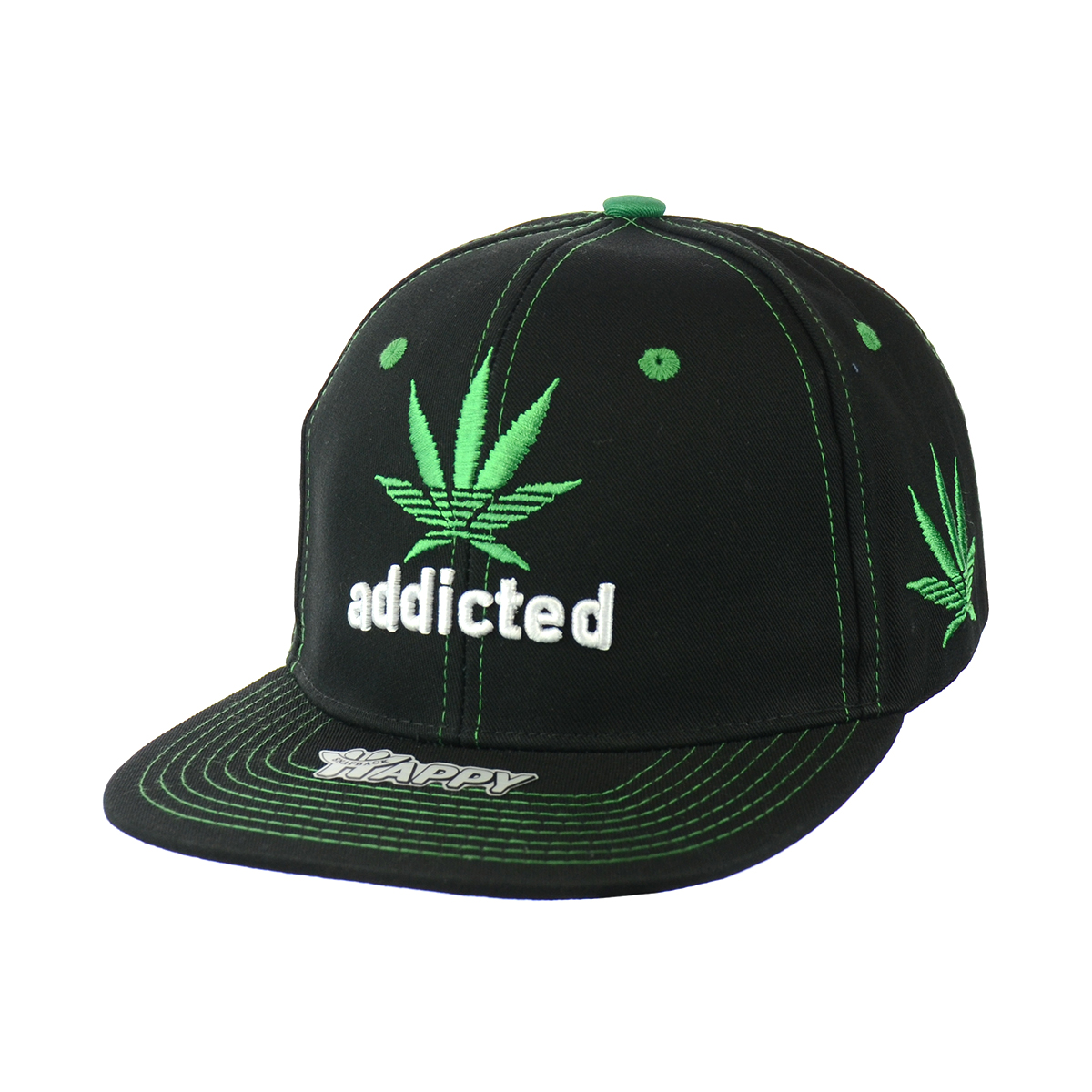 Embroidered Leaf Cotton Snapback Hat