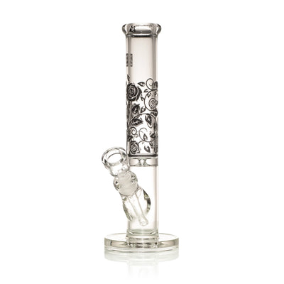 Roses X 14" Straight Tube Glass Water Pipe