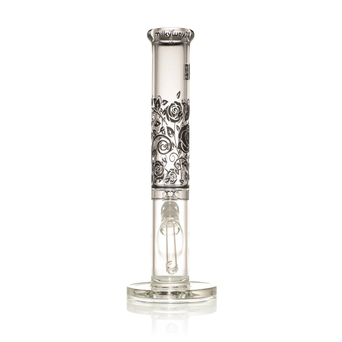 Roses X 14" Straight Tube Glass Water Pipe