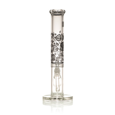 Roses X 14" Straight Tube Glass Water Pipe