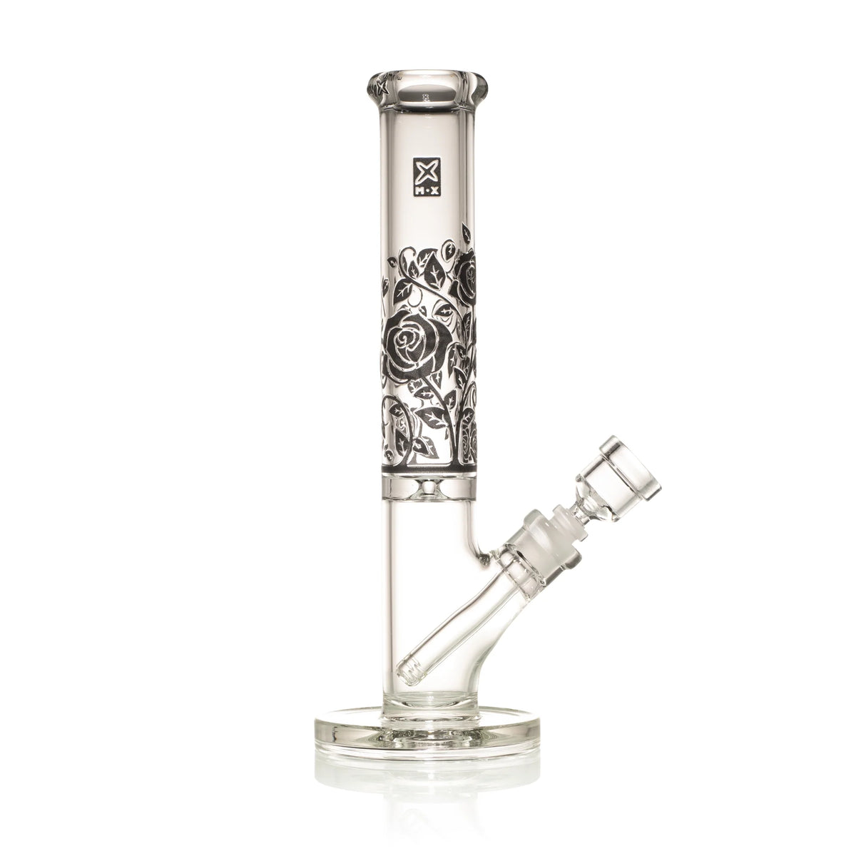 Roses X 14" Straight Tube Glass Water Pipe