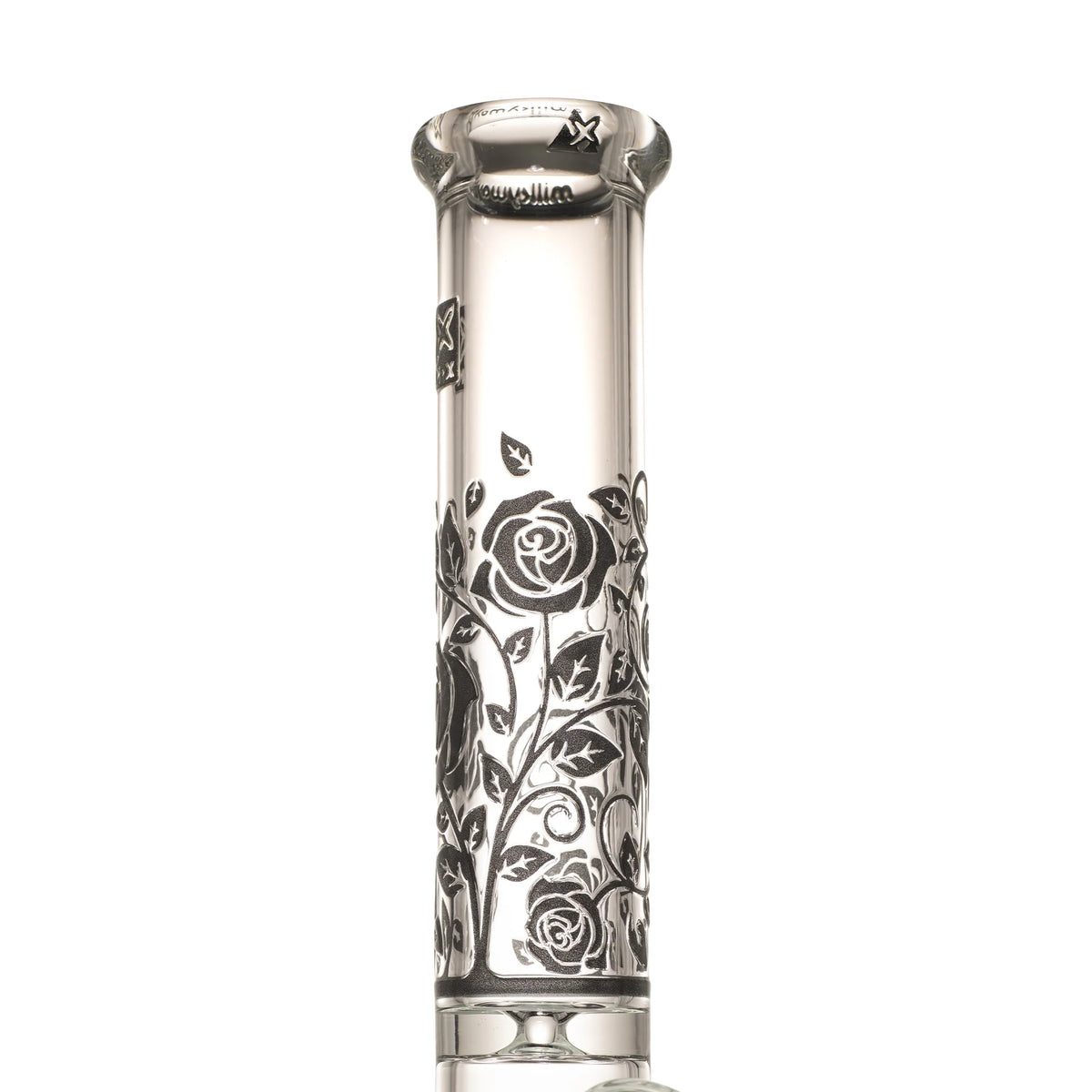 Roses X 14" Straight Tube Glass Water Pipe