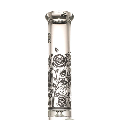 Roses X 14" Straight Tube Glass Water Pipe