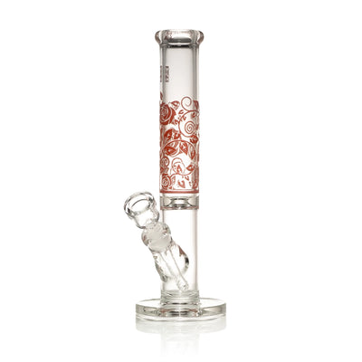 Roses X 14" Straight Tube Glass Water Pipe
