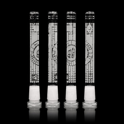 Intricate Maya Skull 6" Glass Stem