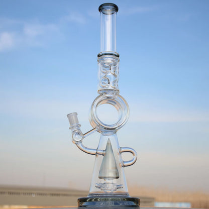 Clear glass water pipe with donut percolator for smooth hits in Sprinkler Percolator design