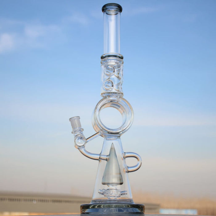 18.5 Recycler Style Donut Percolator Glass Water Pipe