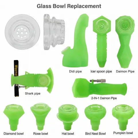 18mm glass bowl replacement for various pipes and silicone bowls