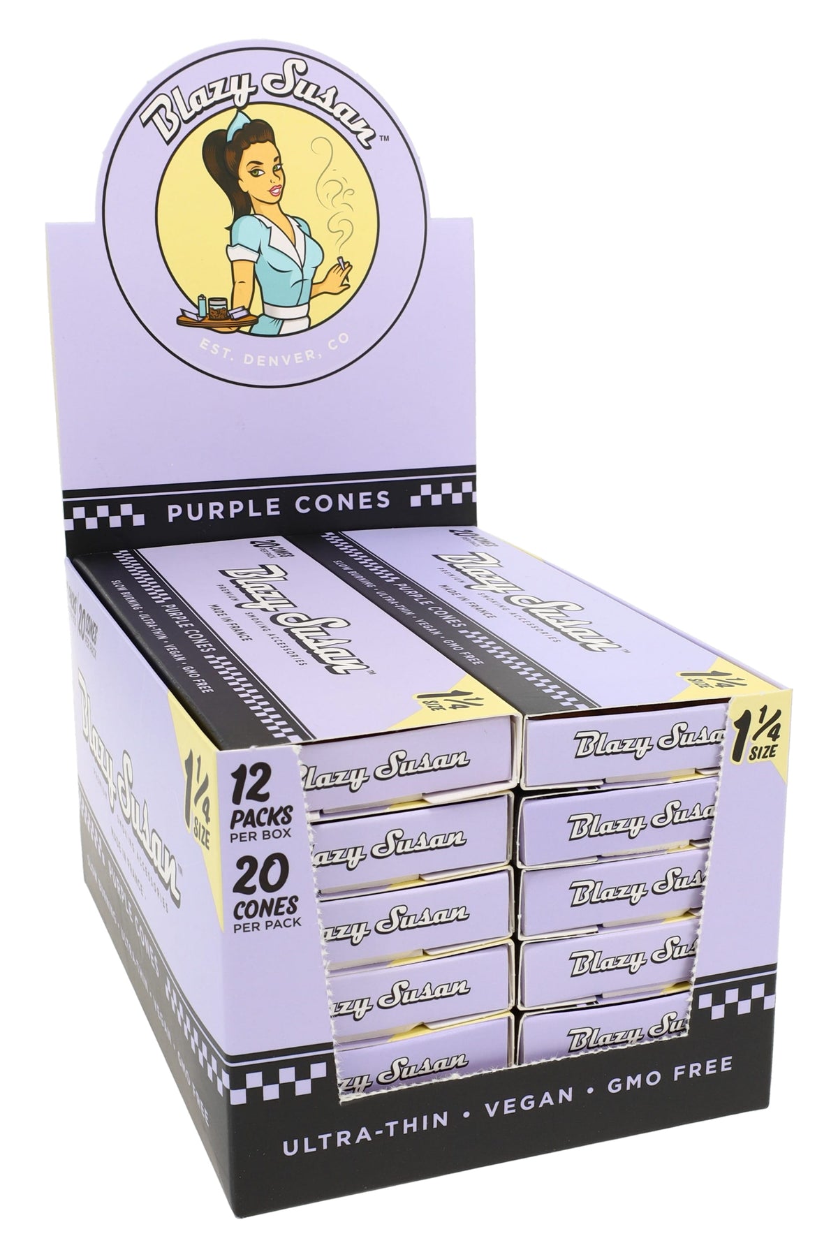 Blazy Susan 1¼ Pre-Rolled Cones – Pink or Purple – 20/Pack – 12-Count Display – image 5