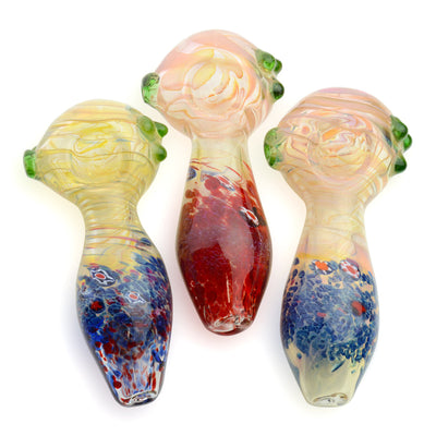 Twisted Fume & Frit Glass Hand Pipe