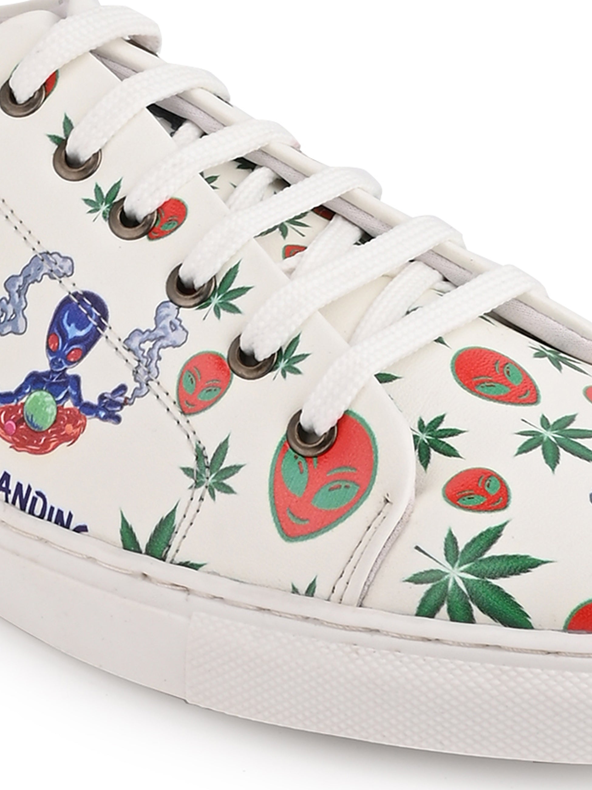 Snow White Botanical Print Vegan Leather Shoes