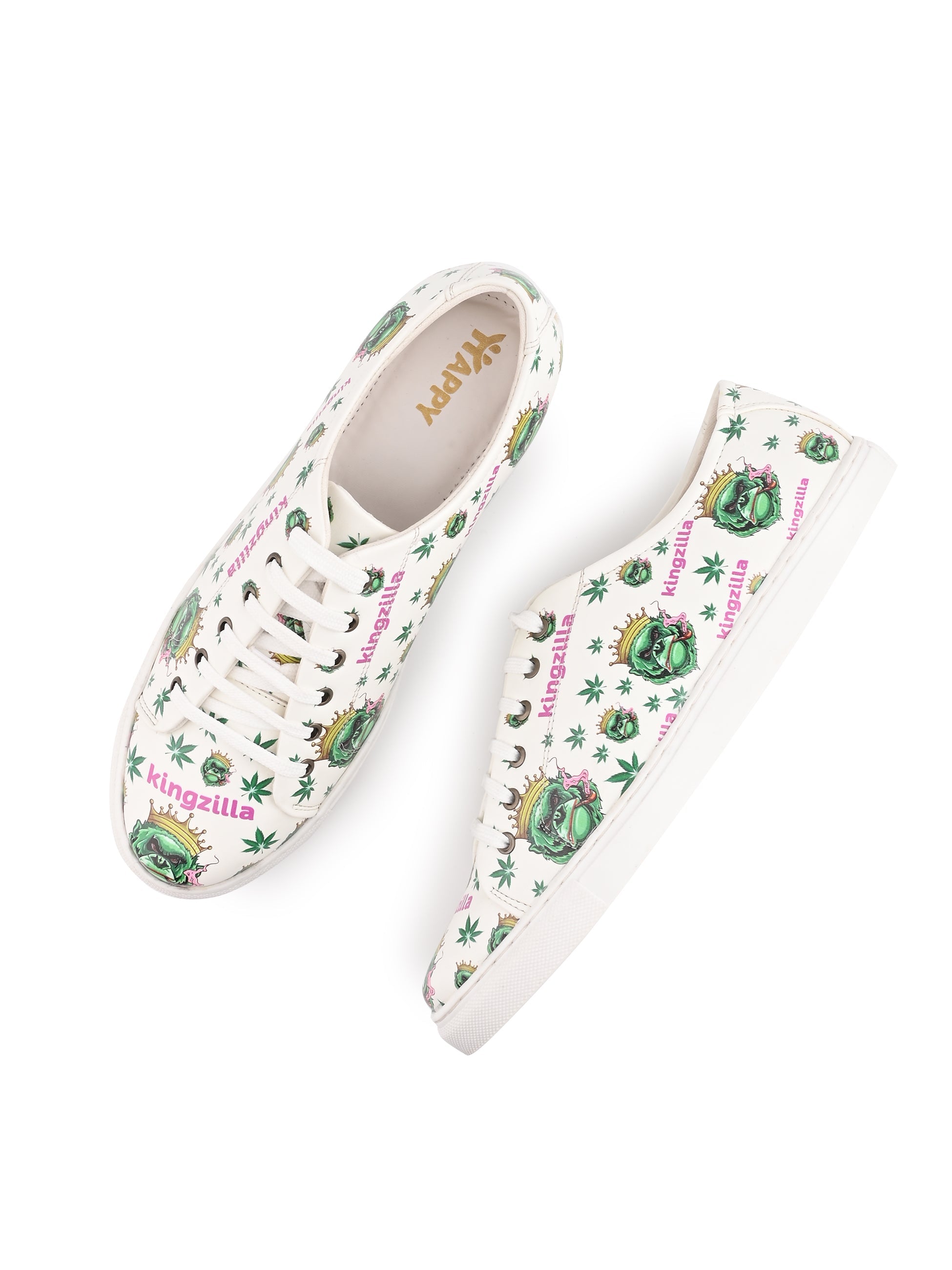 Kingzilla Botanical Pattern Vegan Leather Sneakers