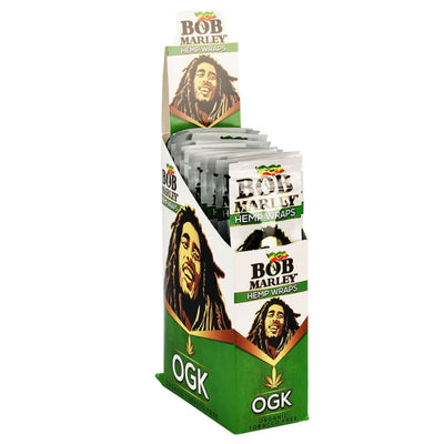 Display box of Organic Bob Marley Hemp Wraps - Multiple Flavors (25-pack)