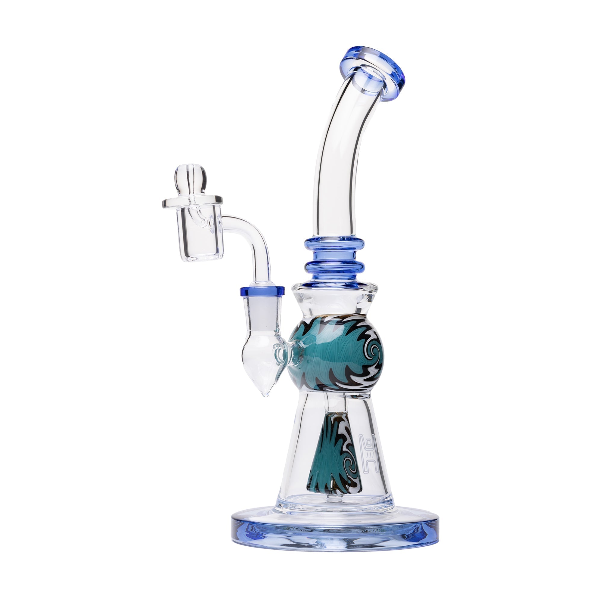 Vibrant Gumball Glass Dab Rig with Wig-Wag Perc