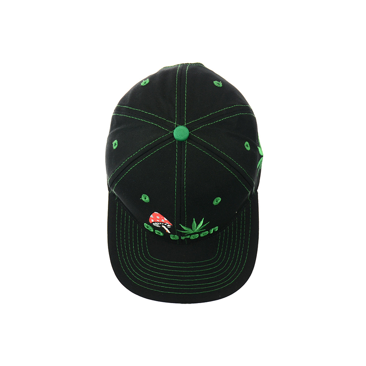 Forest Fungi Embroidered Cotton Snapback Cap