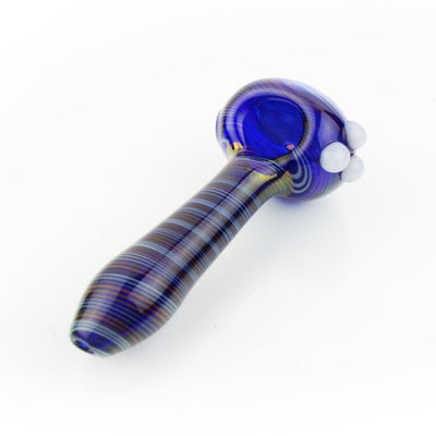 Honeycomb Art Glass Hand Pipe with Spiral