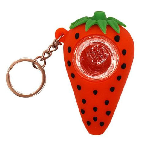 3’ Strawberry Silicone Hand Pipe - Color May Vary - (1 3