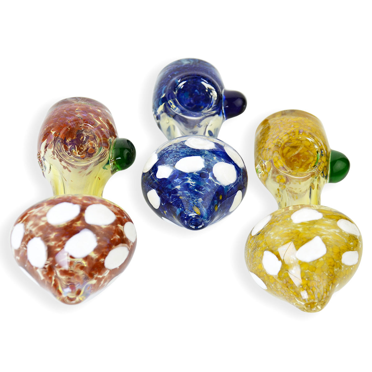 Artisan Mushroom Frit Glass Spoon Pipe