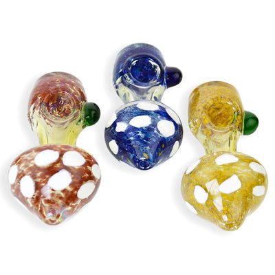 Artisan Mushroom Frit Glass Spoon Pipe
