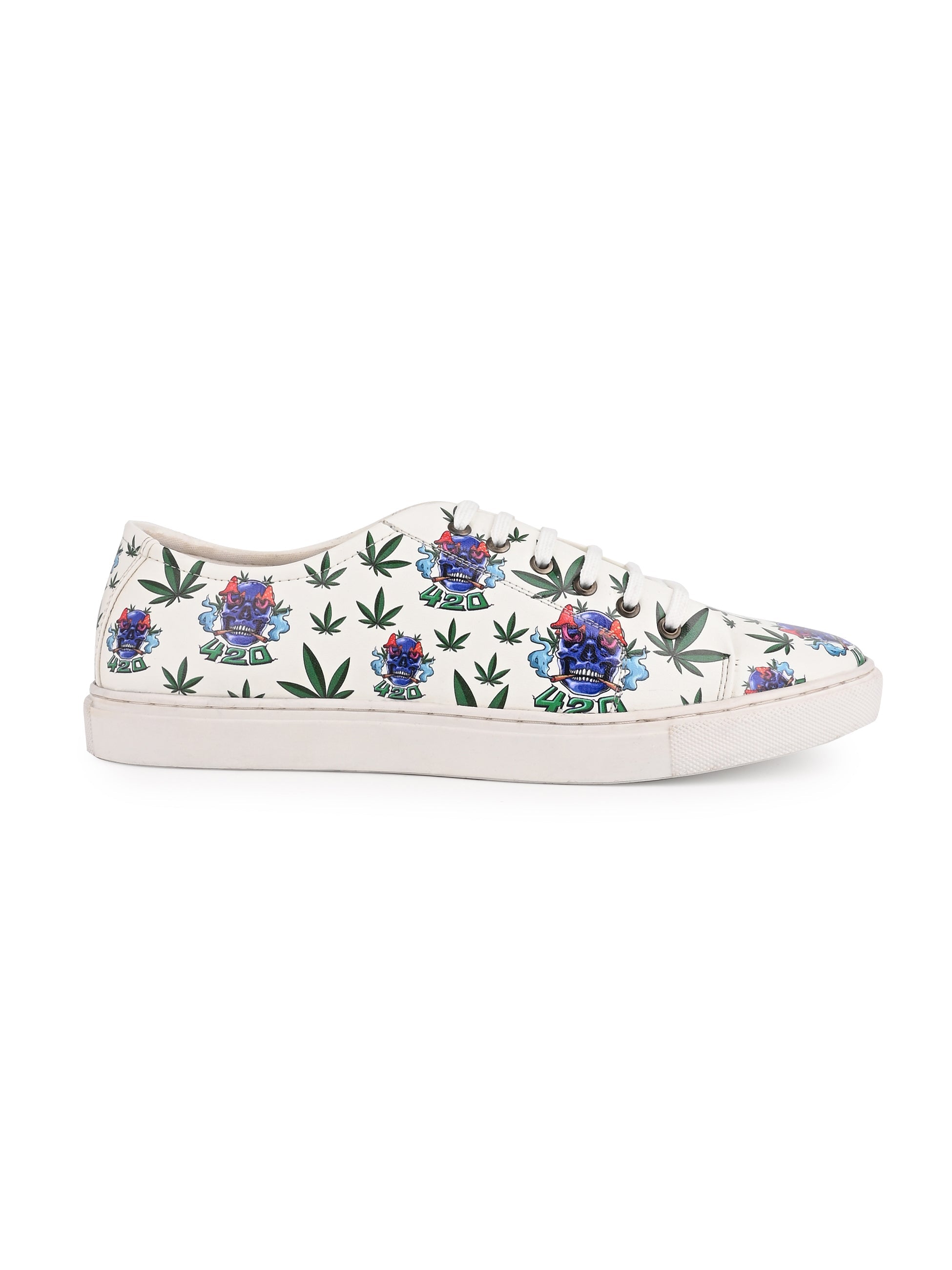 Snow White Skull Vegan Leather Shoes