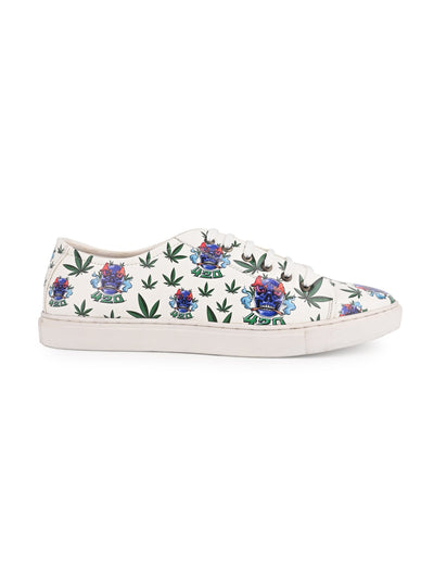 Snow White Skull Vegan Leather Shoes