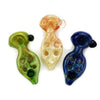 Marble art glass hand pipe with four holes and unique curved design for premium smoking