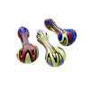 Colorful Glass Pipe Spoon With Slime Reversal Wig Wag Art For Stylish Smoking