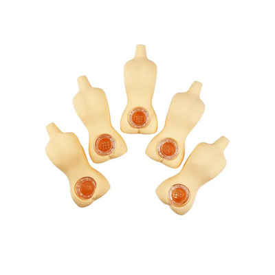 Five mannequin-shaped night lights featuring the Naked Lady Silicone Hand Pipe Spoon