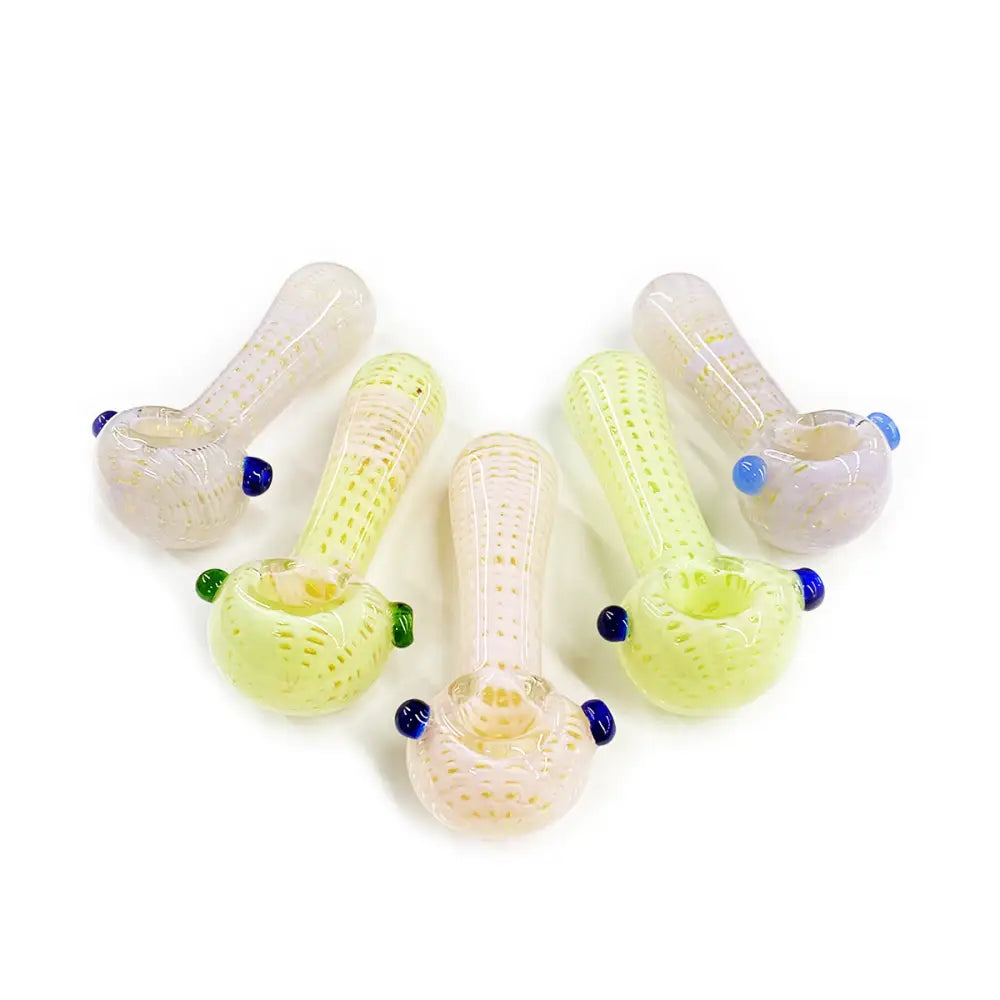 Colorful animal-shaped glass pipes in Bubble Trap Net design for unique smoking enjoyment