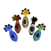 Spider hand pipe spoon with spider web design and decorative bumps for a spooky touch