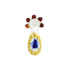 Spider hand pipe with a blue cat design in yellow oval on the bowl - Spooky and Durable