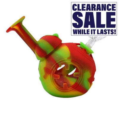 Intricate Detailing Glass Hand Pipe with colorful swirled patterns - portable & durable