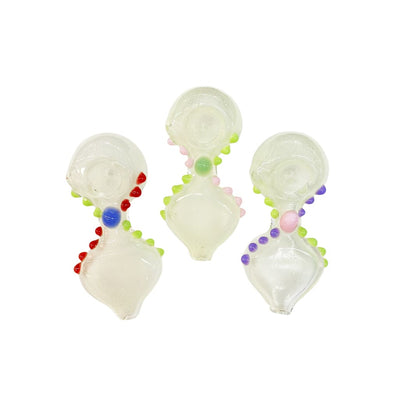 Dark Pressed Mouth Pipe with colorful beads for a smooth smoking experience