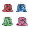 Colorful Skull Bunny Cannabis Life Reversible Bucket Hat with cartoon marijuana prints