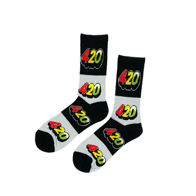 Black and white 420 socks with perfect fit suitable for glass hand pipe and water pipes