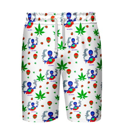Leaf Print White Comfort Shirt & Short Set