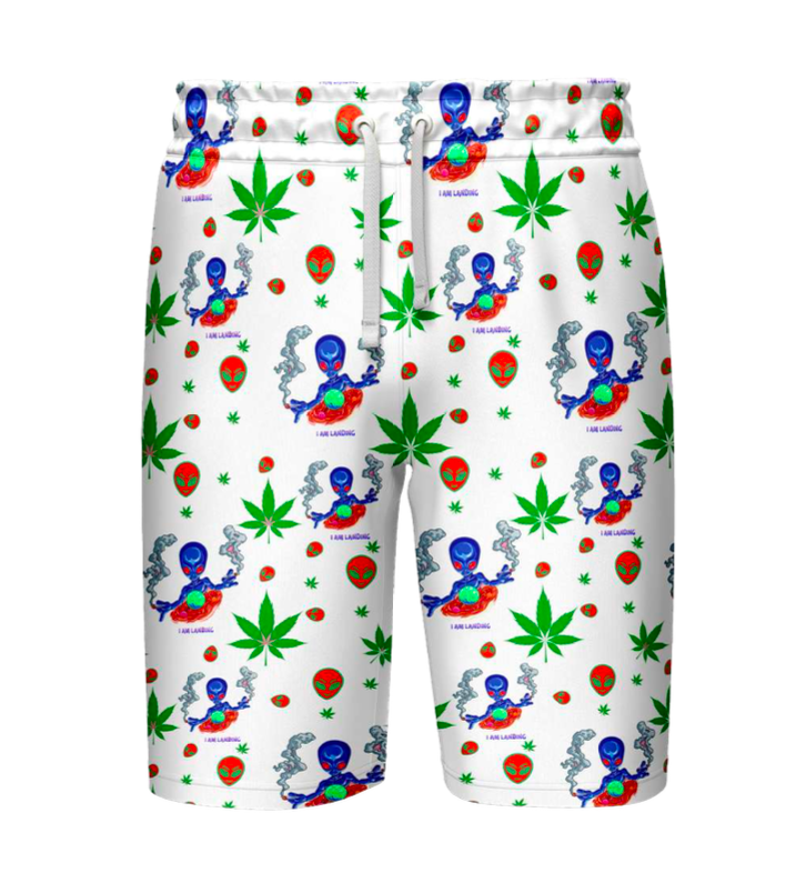 Leaf Print White Comfort Shirt & Short Set