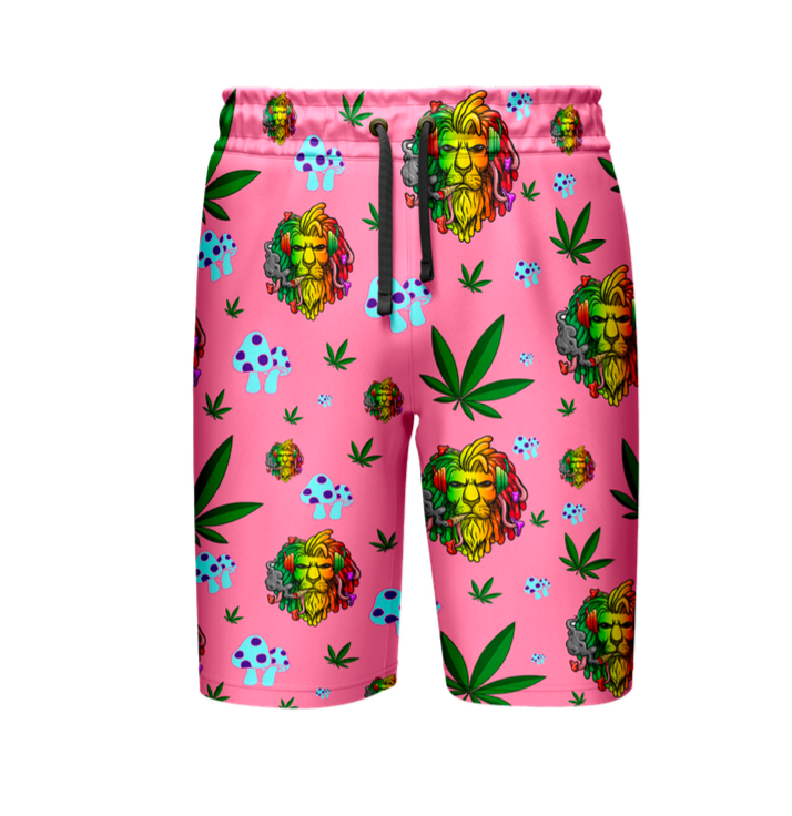 Pink Lion Leaf Print Comfort Apparel Set
