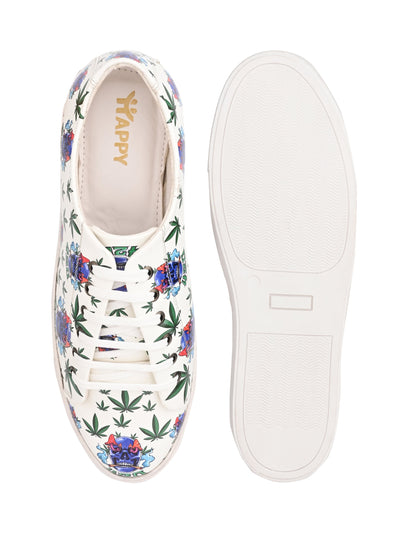 Snow White Skull Vegan Leather Shoes