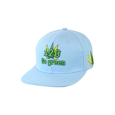 Go Green Embroidered Cotton Snapback Hat
