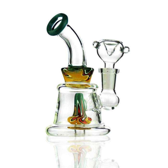 5 Mini Bong With Reversal Glass Shower And 14mm Male Bowl