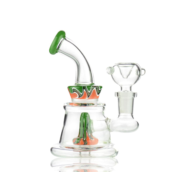 5 Mini Bong With Reversal Glass Shower And 14mm Male Bowl